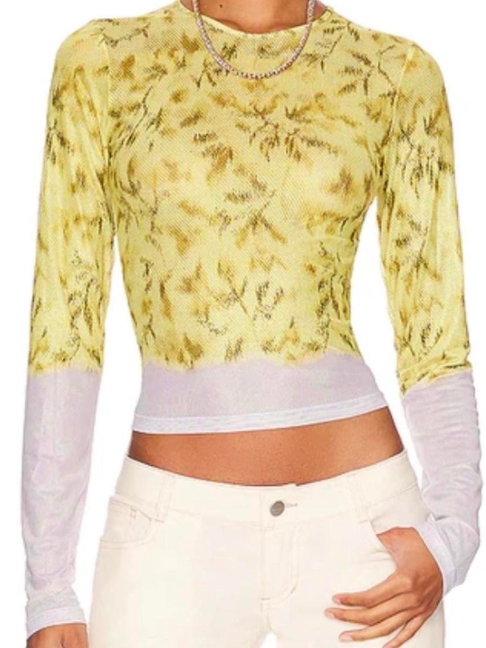 Miaou Long Sleeve Tee in Saint Bleached